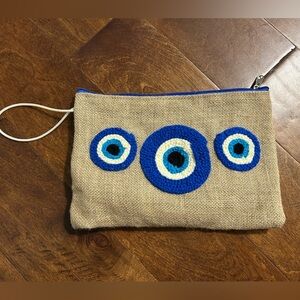 Handmade Wristlet Clutch Evil Eye Design from Morocco, NWOT